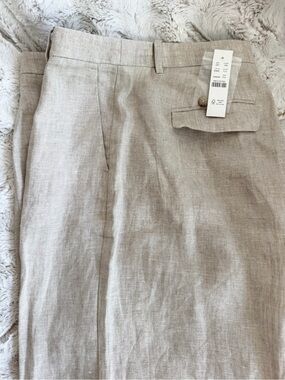 J. Crew Wide-Leg Linen Blend Pants in Light Beige